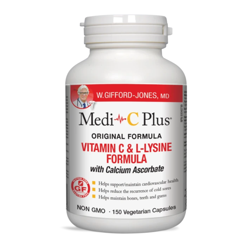 Medi-C Plus Vitamin C & L-Lysine Formula with Calcium 150 Capsules